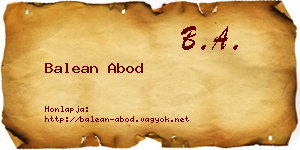 Balean Abod névjegykártya